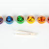 Grapat Wooden bowls with Marbles and Tong